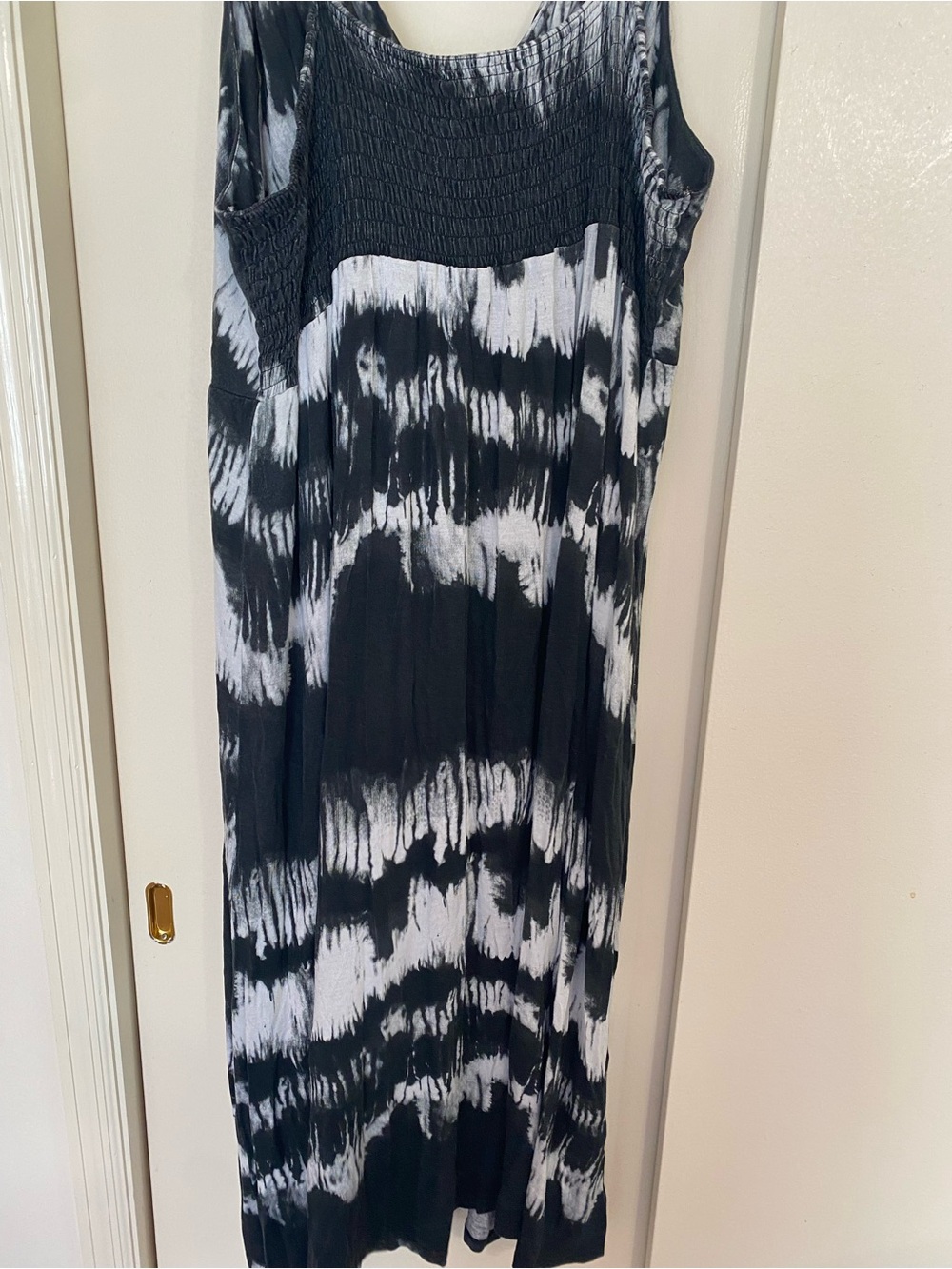ellos size 4x Black & White Tie-Dye Maxi Dress adjustable spaghetti straps - Picture 8 of 11